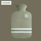 Bouillotte 1 L dans sa housse en tricot vert sauge