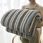 Plaid chenille rayures grises