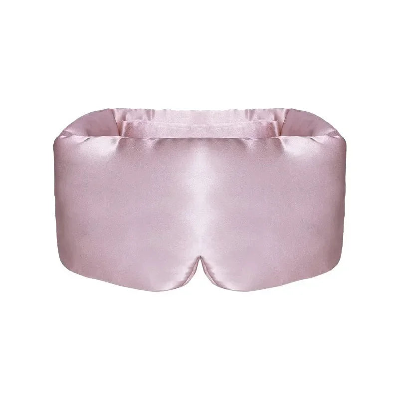 Masque de nuit satiné rose, vu de face