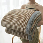 Plaid chenille petits carreaux café